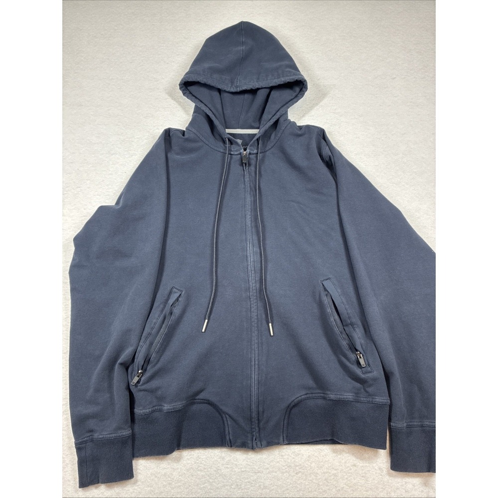 Mack Weldon Hoodie Mens Large Navy Blue Full Zip Sweatshirt Pockets Casual Gym